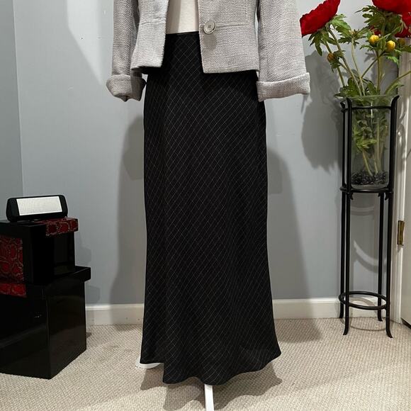 NEW Willi Smith Vintage 90s Windowpane Plaid Two Tone Longline Maxi Skirt 8 NWOT - Picture 8 of 16